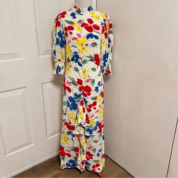 RIXO for Target Floral Cascade Ruffle Dress A4 - Picture 3 of 10